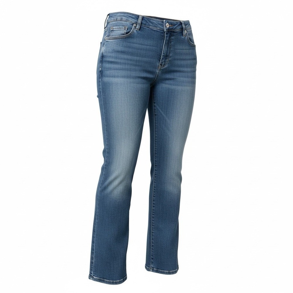 Michael Kors Women Plus Sz 22W Blue Jeans Straight Leg Stretch Denim Zip Pockets